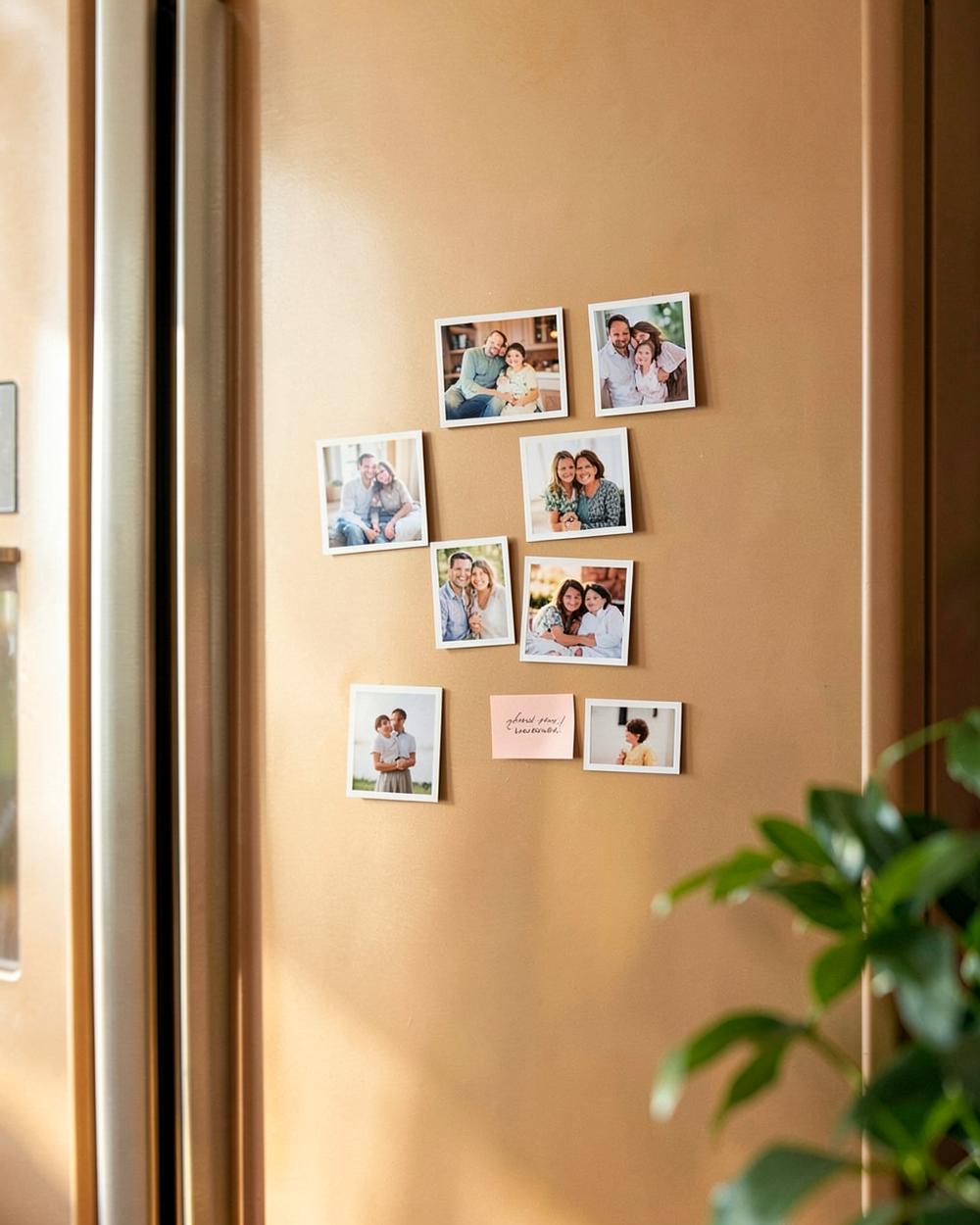 Custom photo magnets close up